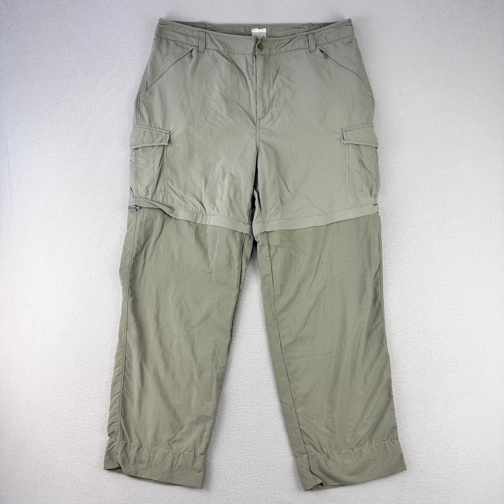 Columbia Convertible Cargo Pants Men L Khaki Outdoor Hiking Zip Off Ripstop